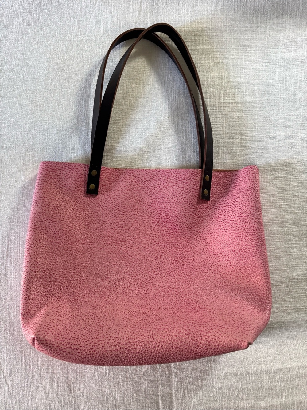 Portland Leather Pink Leather Tote - Picture 2 of 9